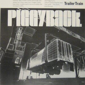 Piggyback Trailer Train Cargo Railway Railroad ADVERT 1960s Vintage Print Ad
